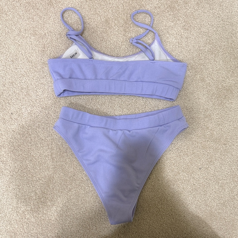 SHEIN Lavender Ribbed Bikini Set - Picture 2 of 3